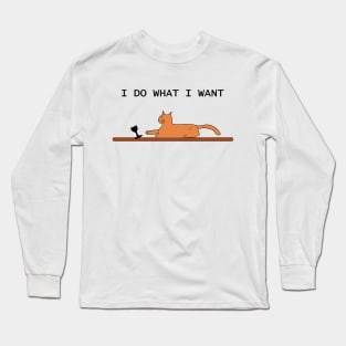 Cats do what they want (but in orange) Long Sleeve T-Shirt